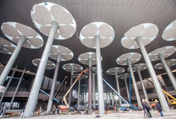 国家会展中心技术亮点:“飞船”代替脚手架,三维模拟保安全 国家会展中心技术亮点:“飞船”代替脚手架,三维模拟保安全