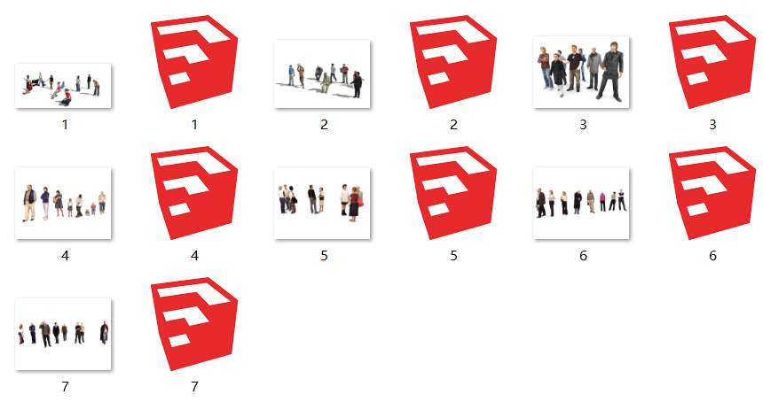 SketchUp三维人物模型大全，组件库