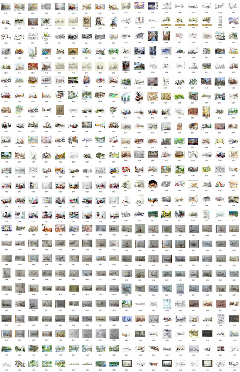 手绘效果图大全4000张，适合手绘临摹