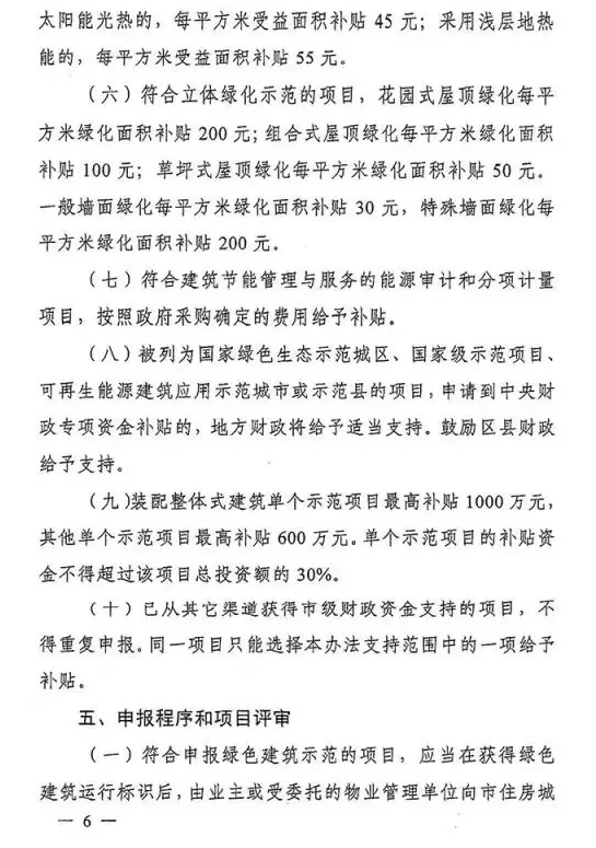 上海市建筑节能和绿色建筑最新补贴政策