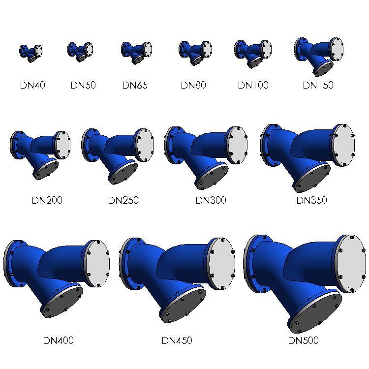 Y型过滤器-法兰式/自适应,BIM参数化Revit族 Y型过滤器-法兰式/自适应,BIM参数化Revit族