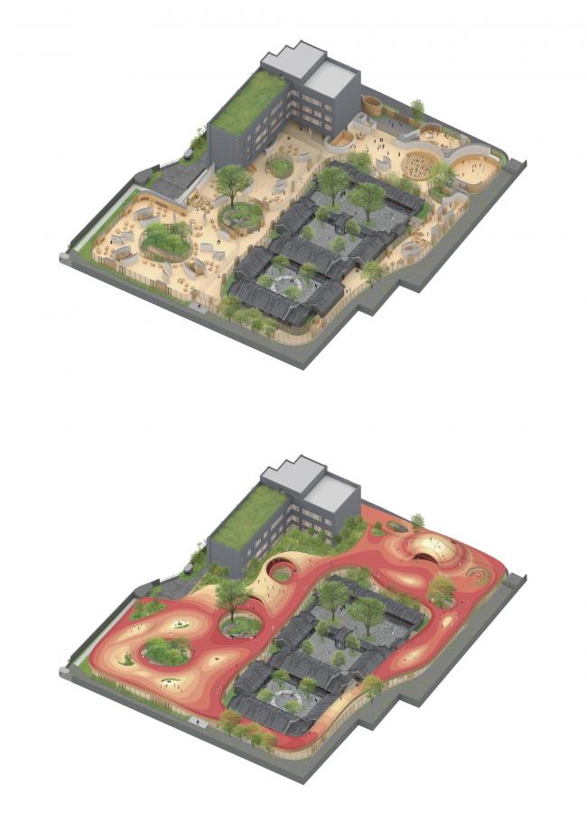 BIM建筑|MAD为北京四合院设计漂浮屋顶幼儿园,孩子们可以“上房揭瓦”啦 BIM建筑|MAD为北京四合院设计漂浮屋顶幼儿园,孩子们可以“上房揭瓦”啦