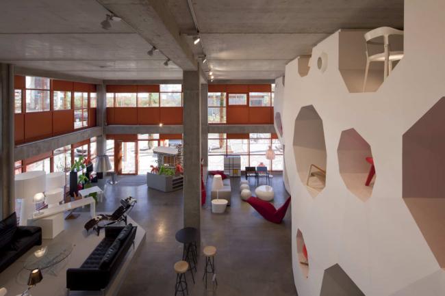 BIM建筑|建筑的几何机变演绎,橙色立方体中的曲面球体:里昂文化中间 BIM建筑|建筑的几何机变演绎,橙色立方体中的曲面球体:里昂文化中间