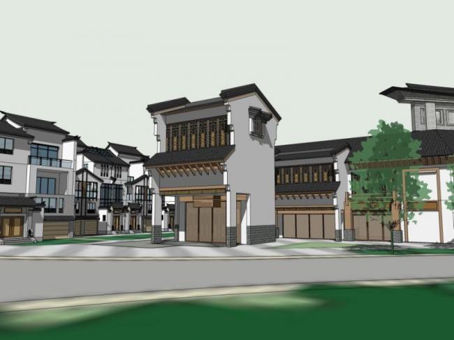 Sketchup规划模型|小区规划,中式风格 Sketchup规划模型|小区规划,中式风格