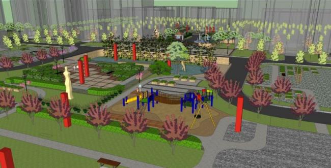 Sketchup规划模型|村庄景观规划,现代风格 Sketchup规划模型|村庄景观规划,现代风格