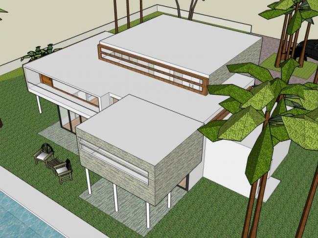 Sketchup别墅模型|独栋别墅,现代风格 Sketchup别墅模型|独栋别墅,现代风格