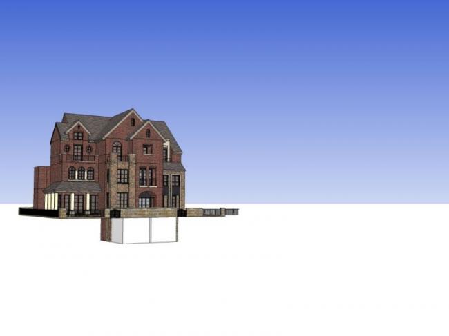 Sketchup别墅模型|叠拼别墅,英式古典风格 Sketchup别墅模型|叠拼别墅,英式古典风格