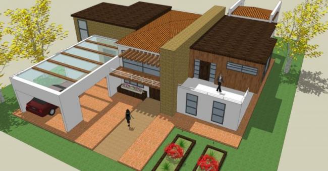 Sketchup别墅模型|独栋别墅,现代风格 Sketchup别墅模型|独栋别墅,现代风格