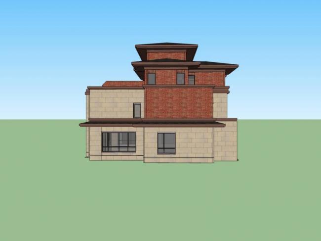 Sketchup别墅模型|双拼别墅,现代风格 Sketchup别墅模型|双拼别墅,现代风格