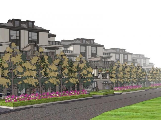 Sketchup别墅模型|双拼别墅,现代风格 Sketchup别墅模型|双拼别墅,现代风格