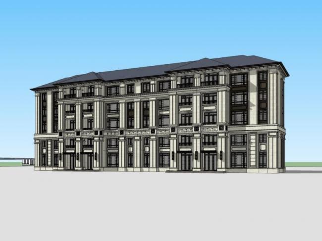 Sketchup别墅模型|联排别墅,现代风格 Sketchup别墅模型|联排别墅,现代风格
