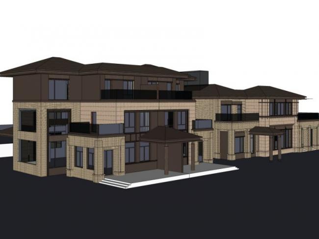 Sketchup别墅模型|双拼别墅,现代风格 Sketchup别墅模型|双拼别墅,现代风格