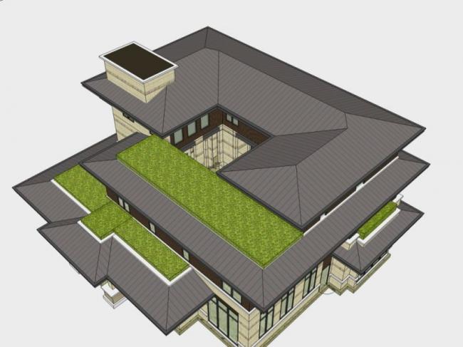 Sketchup别墅模型|独栋别墅,现代风格 Sketchup别墅模型|独栋别墅,现代风格