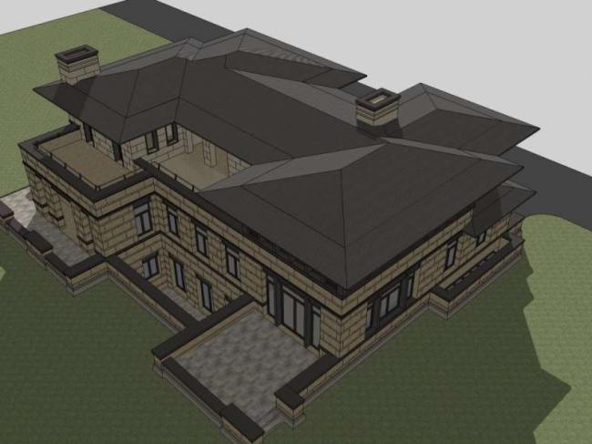 Sketchup别墅模型|独栋别墅,古典风格 Sketchup别墅模型|独栋别墅,古典风格