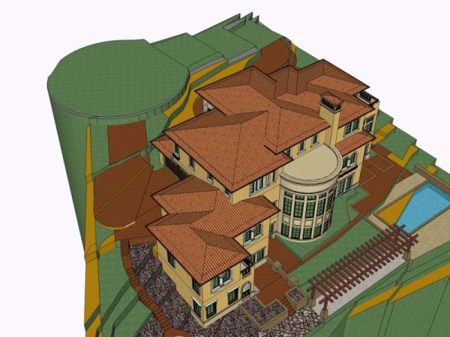 Sketchup别墅模型|多层别墅,古典风格 Sketchup别墅模型|多层别墅,古典风格