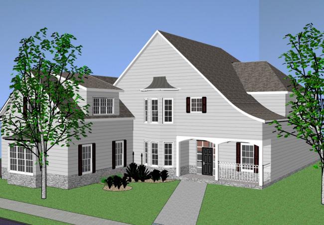 Sketchup别墅模型|独栋别墅,古典风格 Sketchup别墅模型|独栋别墅,古典风格