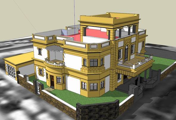 Sketchup别墅模型|独栋别墅,现代风格 Sketchup别墅模型|独栋别墅,现代风格
