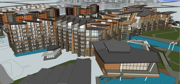 Sketchup别墅模型|联排别墅,现代风格 Sketchup别墅模型|联排别墅,现代风格