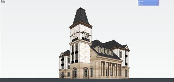 Sketchup别墅模型|独栋别墅,古典风格 Sketchup别墅模型|独栋别墅,古典风格