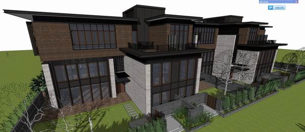 Sketchup别墅模型|联排别墅,古典风格 Sketchup别墅模型|联排别墅,古典风格