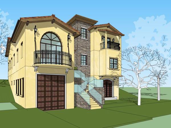 Sketchup别墅模型|独栋别墅,古典风格 Sketchup别墅模型|独栋别墅,古典风格