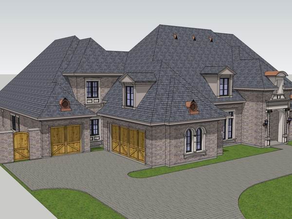 Sketchup别墅模型|独栋别墅,古典风格 Sketchup别墅模型|独栋别墅,古典风格