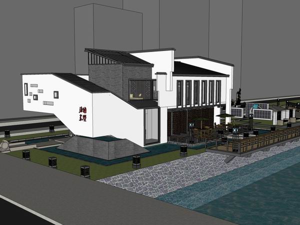 Sketchup别墅模型|别墅,中式古典风格 Sketchup别墅模型|别墅,中式古典风格