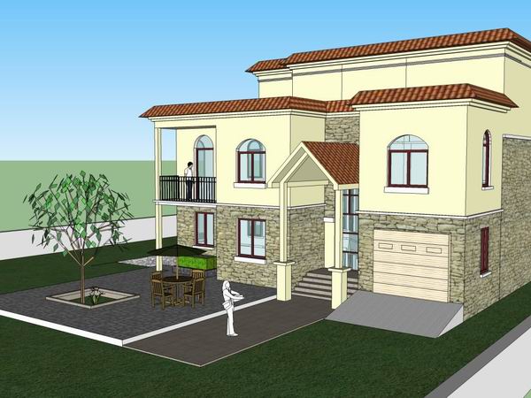 Sketchup别墅模型|独栋别墅,古典风格 Sketchup别墅模型|独栋别墅,古典风格