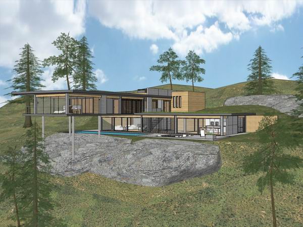 Sketchup别墅模型|独栋山地别墅,现代风格 Sketchup别墅模型|独栋山地别墅,现代风格