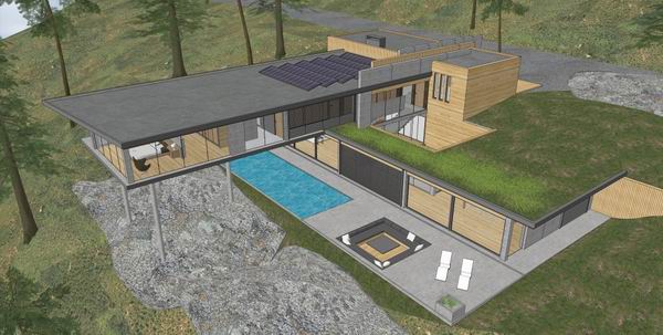 Sketchup别墅模型|独栋山地别墅,现代风格 Sketchup别墅模型|独栋山地别墅,现代风格