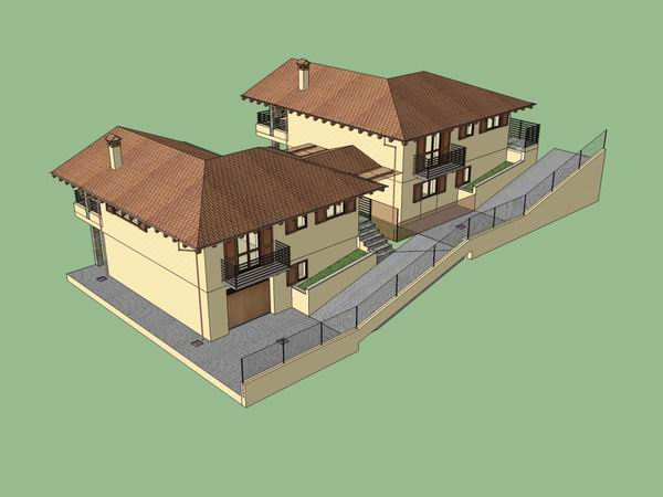 Sketchup别墅模型|叠拼别墅,古典风格 Sketchup别墅模型|叠拼别墅,古典风格