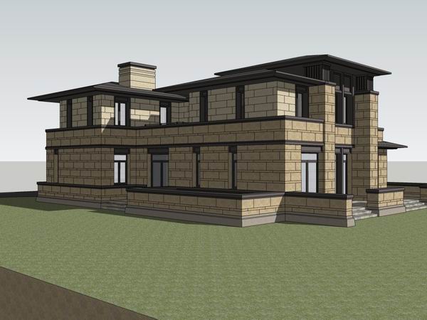 Sketchup别墅模型|独栋别墅,古典风格 Sketchup别墅模型|独栋别墅,古典风格