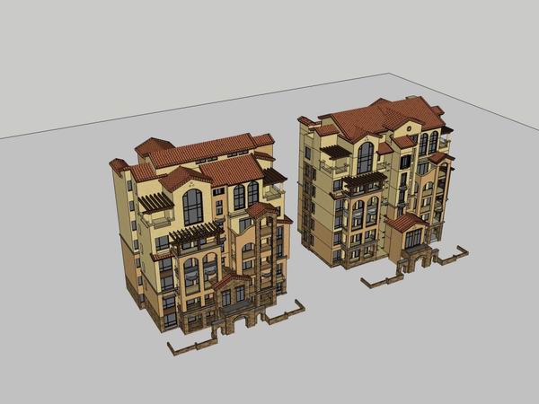 Sketchup别墅模型|独栋别墅,古典风格 Sketchup别墅模型|独栋别墅,古典风格