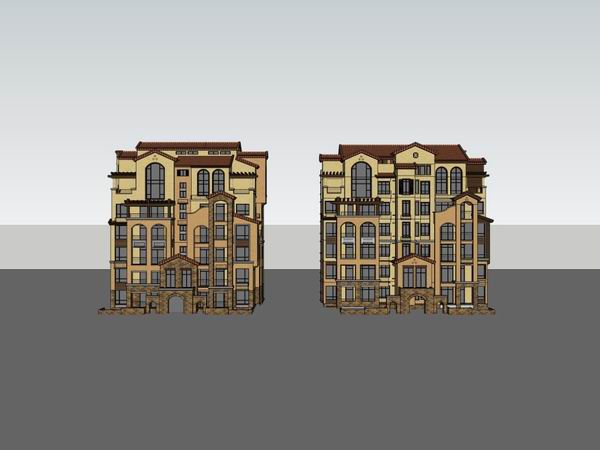 Sketchup别墅模型|独栋别墅,古典风格 Sketchup别墅模型|独栋别墅,古典风格