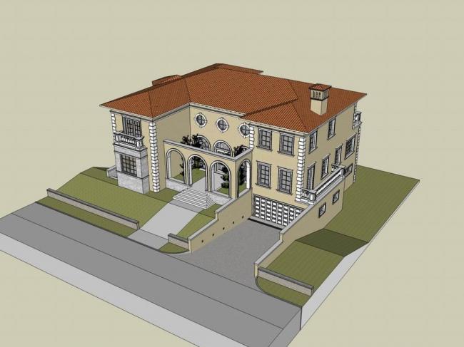Sketchup别墅模型|独栋别墅,古典风格 Sketchup别墅模型|独栋别墅,古典风格