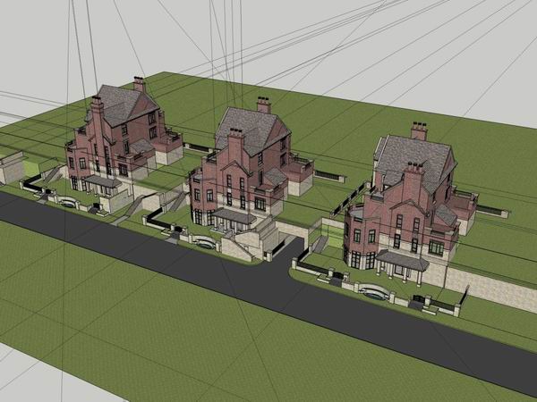 Sketchup别墅模型|独栋别墅,古典风格 Sketchup别墅模型|独栋别墅,古典风格