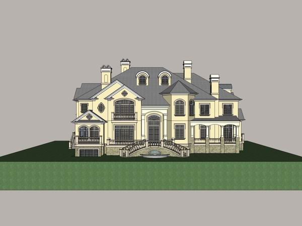 Sketchup别墅模型|独栋住宅别墅,古典风格 Sketchup别墅模型|独栋住宅别墅,古典风格