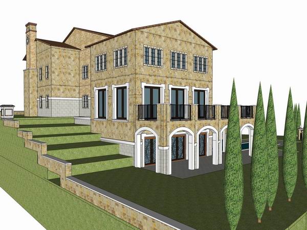 Sketchup别墅模型|独栋别墅,古典风格 Sketchup别墅模型|独栋别墅,古典风格