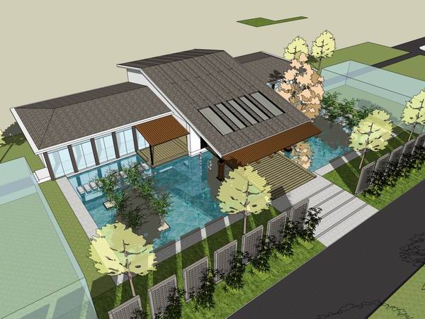 Sketchup别墅模型|独栋别墅,古典风格 Sketchup别墅模型|独栋别墅,古典风格