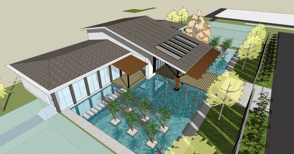 Sketchup别墅模型|独栋别墅,古典风格 Sketchup别墅模型|独栋别墅,古典风格