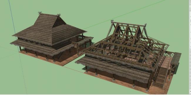 Sketchup酒店模型|民宿,酒店,民族风格 Sketchup酒店模型|民宿,酒店,民族风格