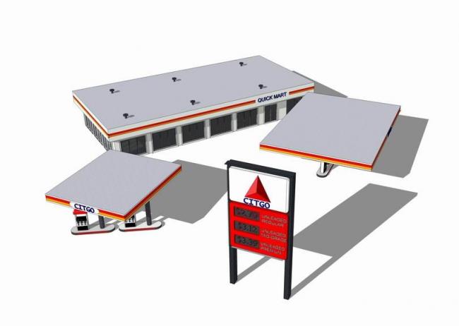 Sketchup车站路桥|加油站,现代风格 Sketchup车站路桥|加油站,现代风格