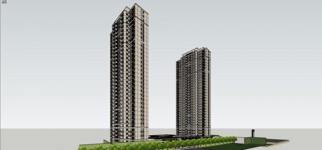 Sketchup办公模型|高层办公楼,现代风格 Sketchup办公模型|高层办公楼,现代风格