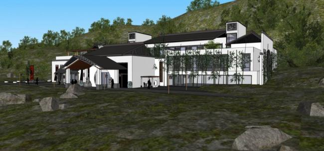 Sketchup酒店模型|多层山地酒店,中式风格 Sketchup酒店模型|多层山地酒店,中式风格