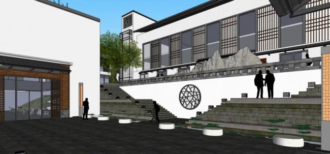 Sketchup酒店模型|多层山地酒店,中式风格 Sketchup酒店模型|多层山地酒店,中式风格