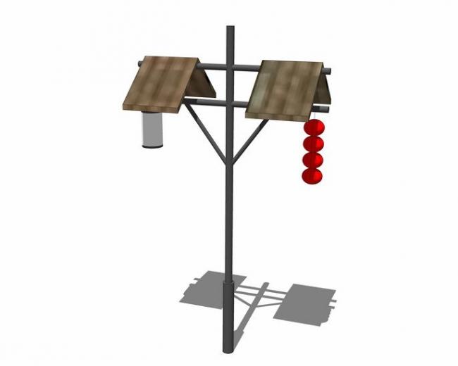 Sketchup素材模型|中式路灯,素材组件 Sketchup素材模型|中式路灯,素材组件