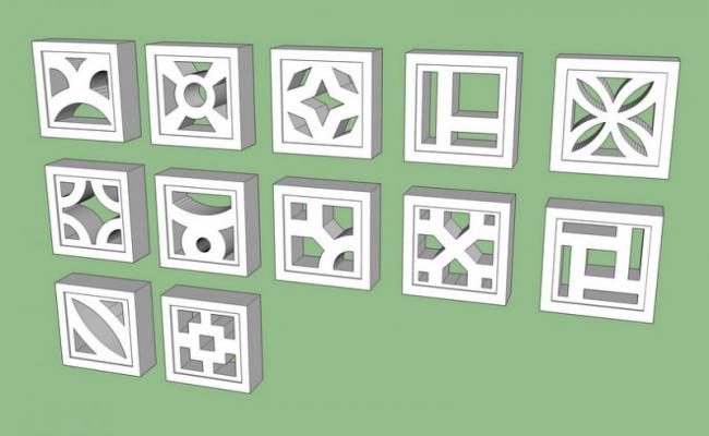 Sketchup素材模型|草坪砖景观素材组件 Sketchup素材模型|草坪砖景观素材组件