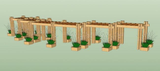 Sketchup素材模型|花架景观素材组件 Sketchup素材模型|花架景观素材组件