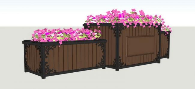 Sketchup素材模型|花池景观素材组件 Sketchup素材模型|花池景观素材组件