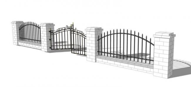 Sketchup素材模型|围墙围栏素材组件 Sketchup素材模型|围墙围栏素材组件